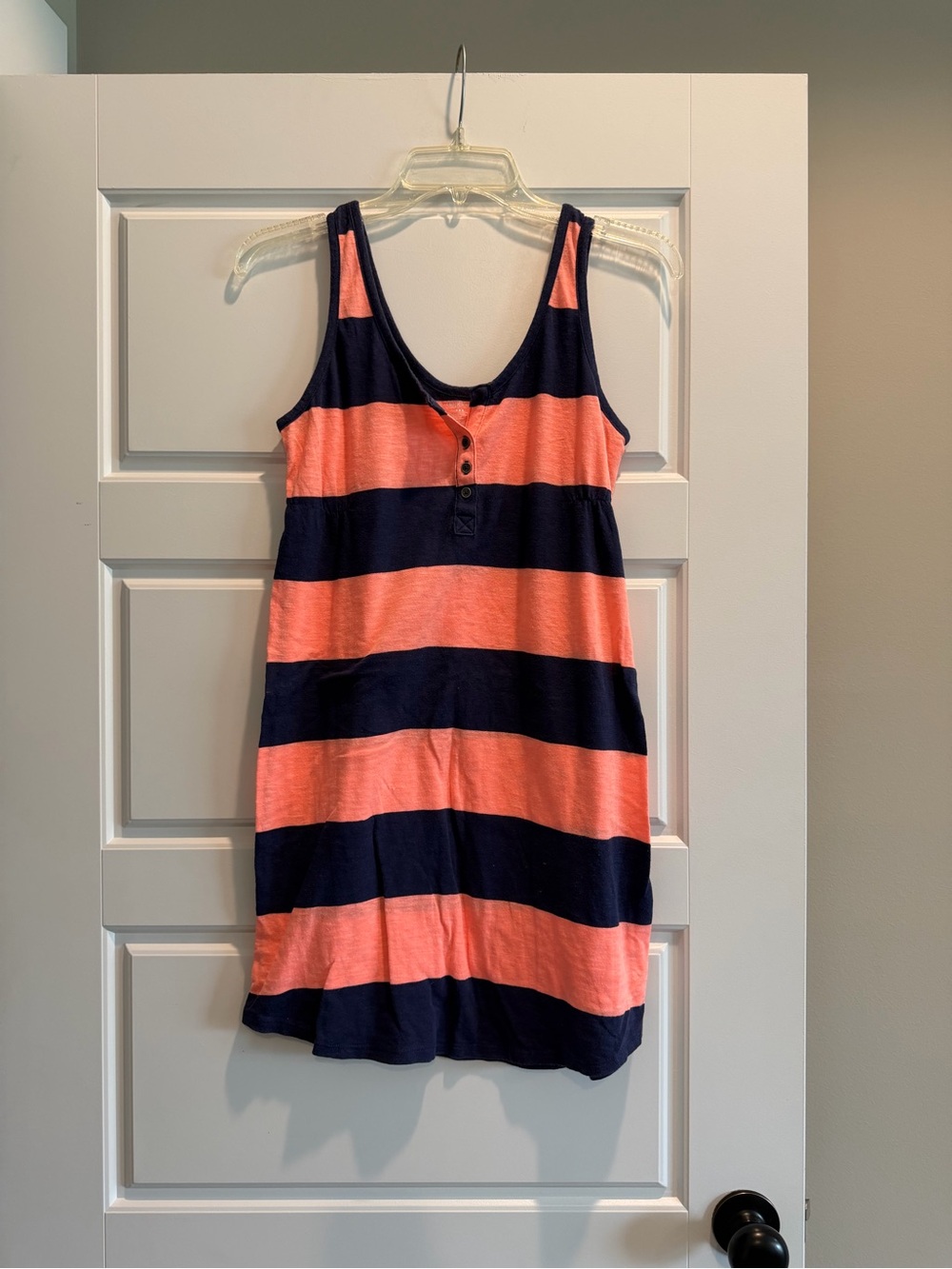 GAP Navy and Coral Striped Tank Dress